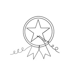 continuous line drawing medal winner