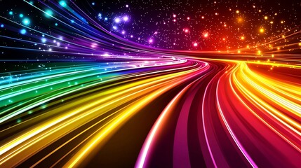 Obraz premium Vibrant Colorful Abstract Background with Dynamic Light Streaks Creating a Lively and Energetic Atmosphere Perfect for Modern Art and Design Projects