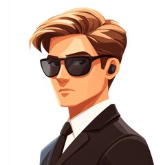 A Stylish Male Secret Agent in a Black Suit