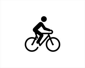 person riding a bike vector illustration.