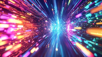 Fototapeta premium Vibrant Abstract Background of Flowing Colorful Lines Creating a Dynamic and Energetic Atmosphere Perfect for Modern Artistic Designs and Visual Projects