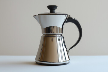 Cafetière Italienne Classique en Aluminium Poli avec Design Iconique et Épuré