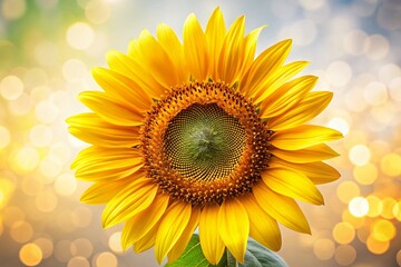 Obraz premium Vibrant Single Sunflower Isolated on White Background - Stock Photo