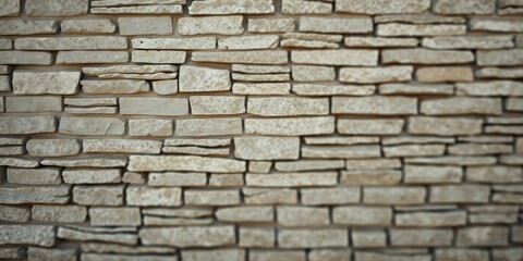 Obraz premium A textured background image featuring a wall constructed from irregularly shaped, light beige stones, creating a rustic and visually appealing surface.