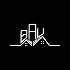 BAU Real State logo design, BAU simple and modern logo. BAU luxurious alphabet design