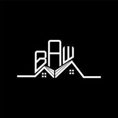 BAW Real State logo design, BAW simple and modern logo. BAW luxurious alphabet design