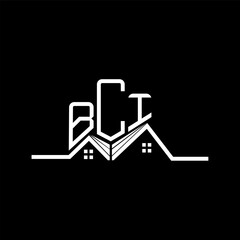 BCI Real State logo design, BCI simple and modern logo. BCI luxurious alphabet design