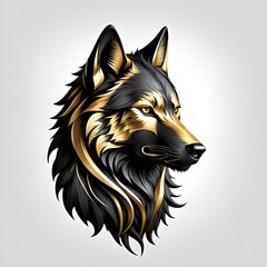 Ai-generated side view of a wolf head.
