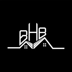 BHB Real State logo design, BHB simple and modern logo. BHB luxurious alphabet design