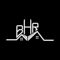 BHR Real State logo design, BHR simple and modern logo. BHR luxurious alphabet design