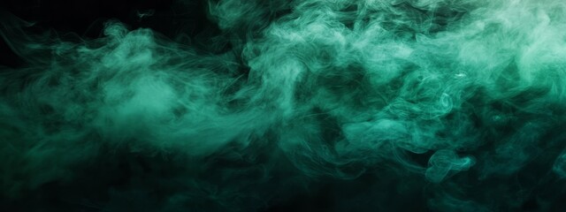 Fototapeta premium Teal and dark green smoke abstract background.