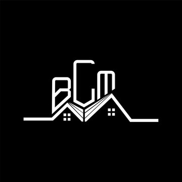 BLM Real State logo design, BLM simple and modern logo. BLM luxurious alphabet design