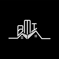 BMI Real State logo design, BMI simple and modern logo. BMI luxurious alphabet design