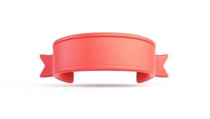 red banner icon on a white background,