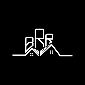 BRR Real State logo design, BRR simple and modern logo. BRR luxurious alphabet design