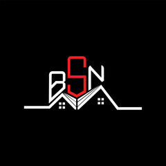 BSN Real State logo design, BSN simple and modern logo. BSN luxurious alphabet design