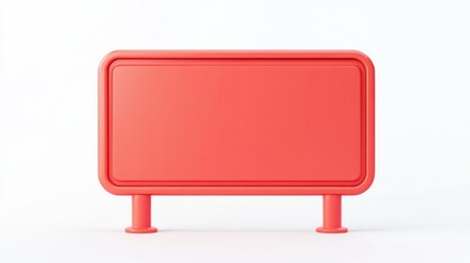 Fototapeta premium red plastic signboard without lights, banner isolated on white background 