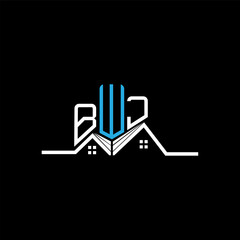 Obraz premium BWJ Real State logo design, BWJ simple and modern logo. BWJ luxurious alphabet design
