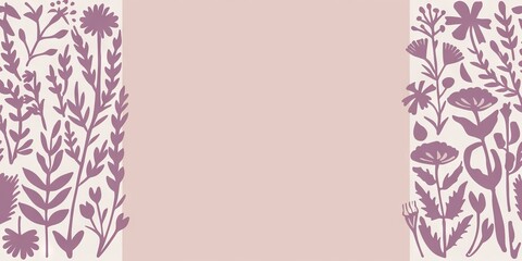 Fototapeta premium Minimalist Botanical Pattern with Soft Pastel and PANTONE 17-1230 Mocha Mousse Tones