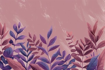 Minimalist Botanical Pattern with Soft Pastel and PANTONE 17-1230 Mocha Mousse Tones