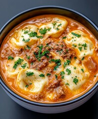 Delicious Creamy Tomato Soup with Cheese Ravioli