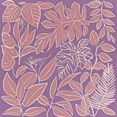 Fototapeta premium Minimalist Botanical Pattern with Soft Pastel and PANTONE 17-1230 Mocha Mousse Tones