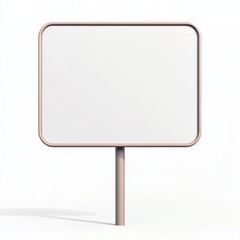 white square road sign on white background