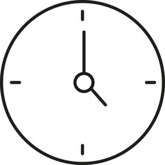 Clock Line Icon. Clock icons in line style set isolated on white background. Time icon. Vector Editable Stroke with transparent background.