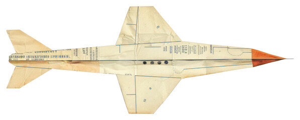 PNG Ephemera paper paper plane airplane vintage art.