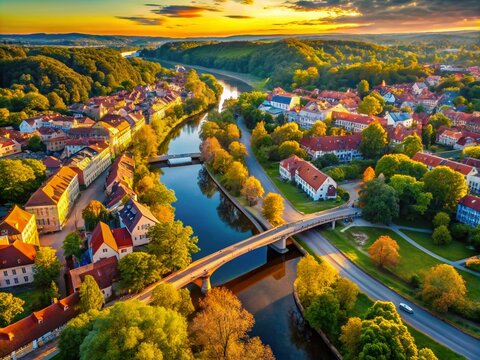 Vilnius Aerial Photography: Vilnele River & Uzupis District, Lithuania - Stunning Drone Shots