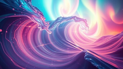 Fototapeta premium Abstract Wave of Light and Color in a Dreamlike Setting