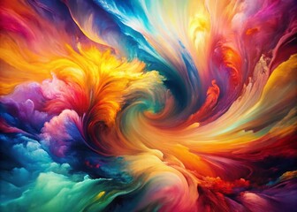 Vintage Abstract Art Print: Vibrant Colorful Bold Strokes & Fluid Designs for Modern Home Decor