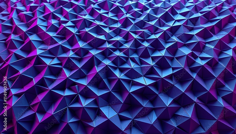 Poster abstract blue and purple triangular pattern background