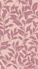 Fototapeta premium Minimalist Botanical Pattern with Soft Pastel and PANTONE 17-1230 Mocha Mousse Tones