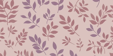 Minimalist Botanical Pattern with Soft Pastel and PANTONE 17-1230 Mocha Mousse Tones