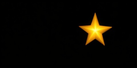 Obraz premium Illuminated Golden Star on Black Background, Perfect for Festive Designs