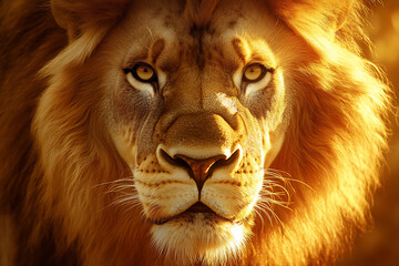 Majestic African Lion Portrait: A Golden Hour Masterpiece in Wildlife Photography