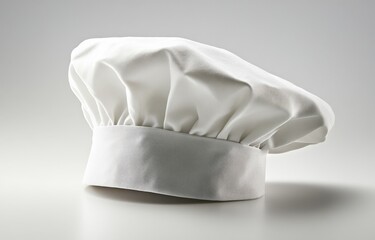 White chef's hat on white background.