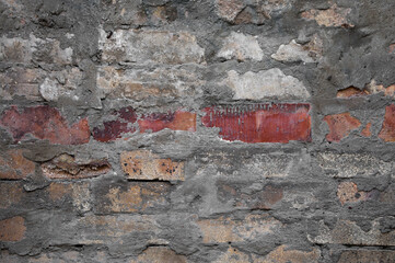 brick wall of an old building close up