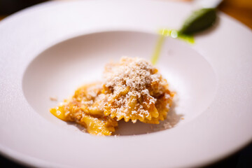 Farfalle pasta with tomato sauce