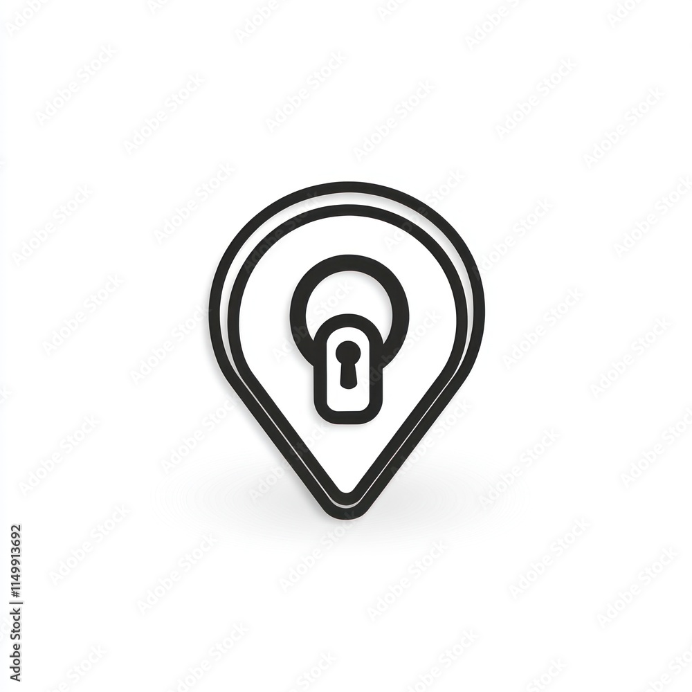 Poster location marker showing secure keyhole symbol