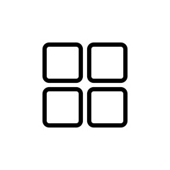 Grid squares, Menu icon, simple flat style, illustration, logo sign symbol pictogram template, for ui or ux isolated on white for mobile app, editable