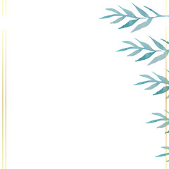 Obraz premium decorative floral frame with leaves
