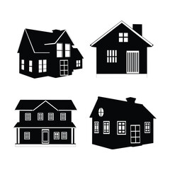 Silhouette House Vector Collection for Modern Designs