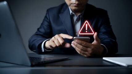 Laptop Displaying Two 404 Errors, Spam Warning, Cyber Attack, Security Alert, Digital Technology Concept