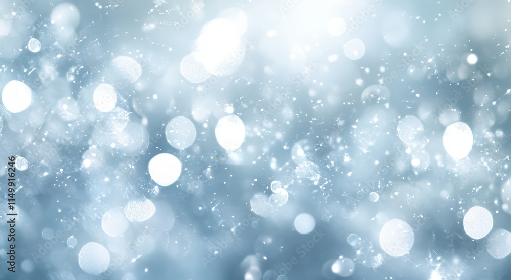 Aufkleber abstract silver bokeh background with light and sparkles.