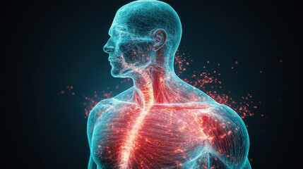 Joints of the body, A detailed illustration of a shoulder joint experiencing stress, suitable for educational and medical use.
