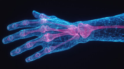 Joints of the body, A detailed illustration of a wrist joint experiencing stress, suitable for medical or anatomical reference in various projects.