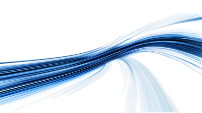 Fast motion abstract speed lines with a gradient of blue tones, capturing energy and momentum. Isolated on white background