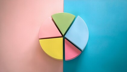 Obraz premium Generated image Colorful 3D pie chart pastel background